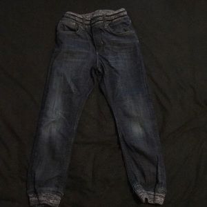 Boys joggers/ jean material. Size (7/8)